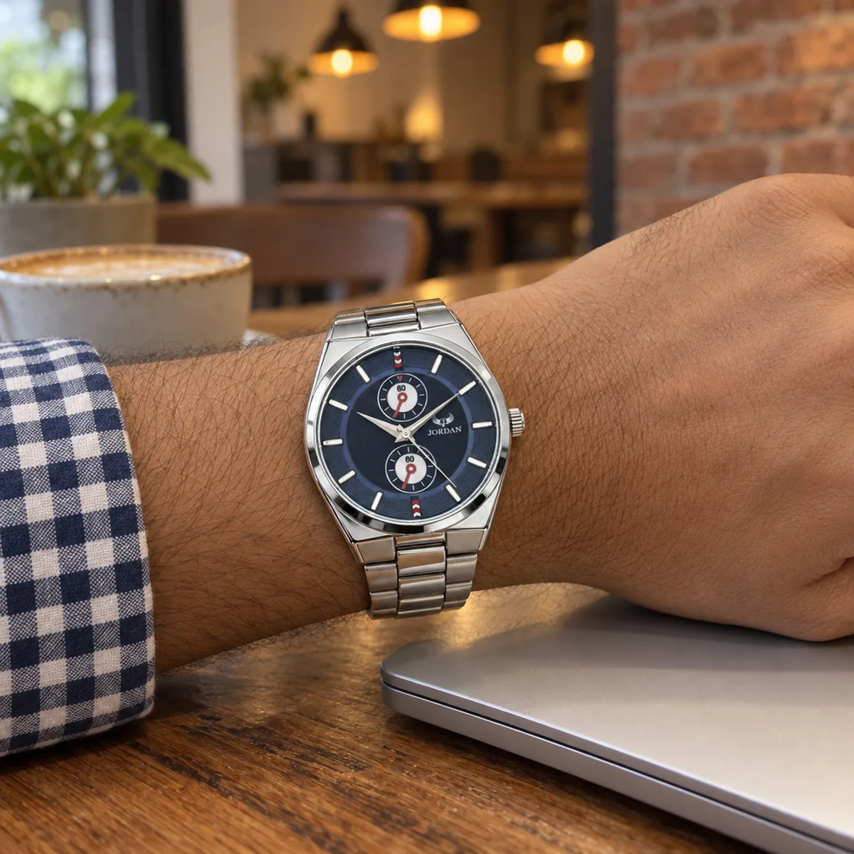 Steel Twin Blue, wrist