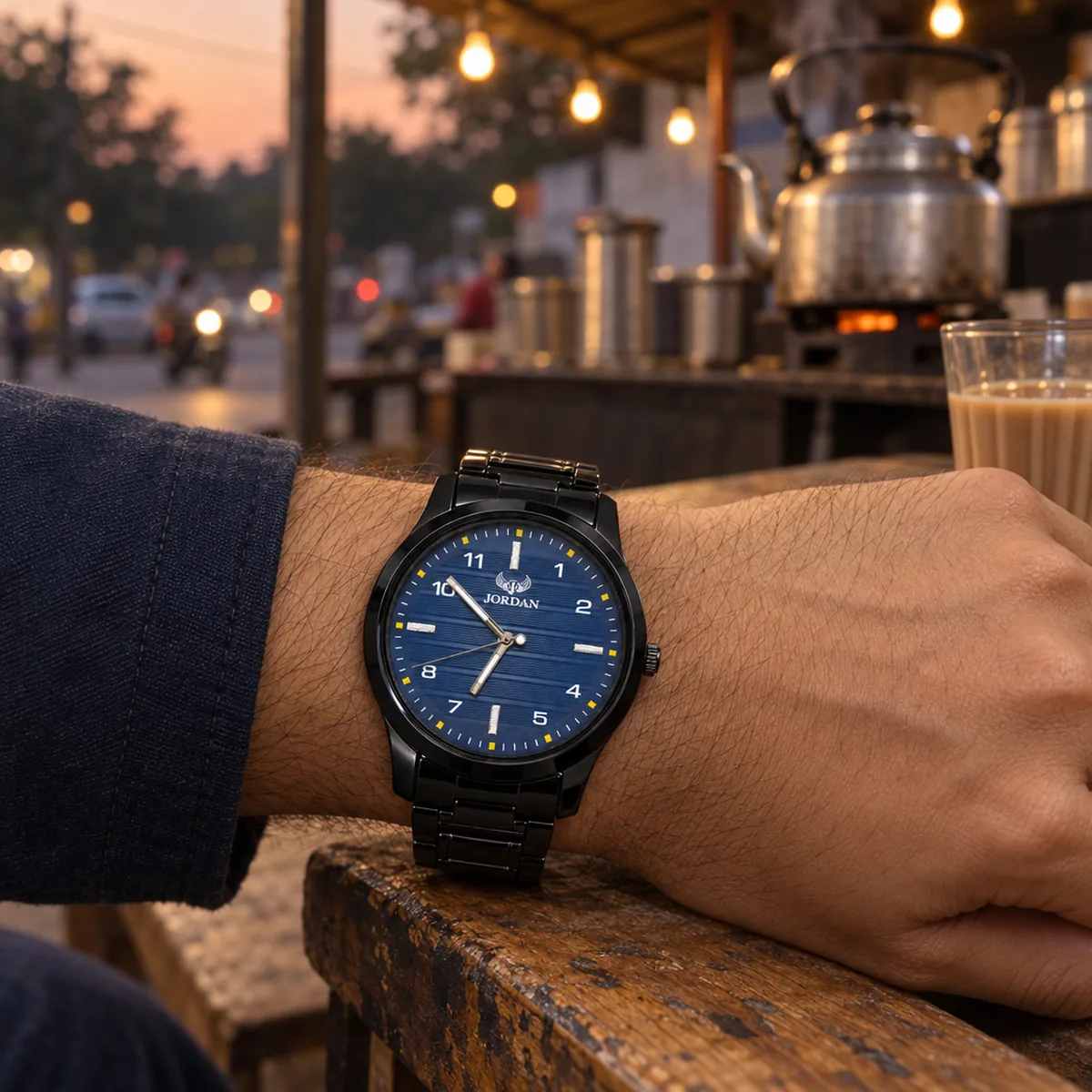Stealth Line Blue, wrist