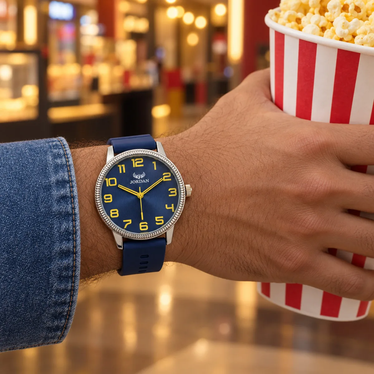 Classic Coin Blue, wrist