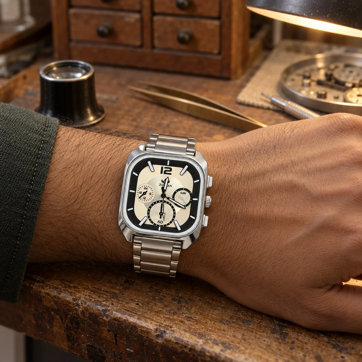 Square Cream, wrist